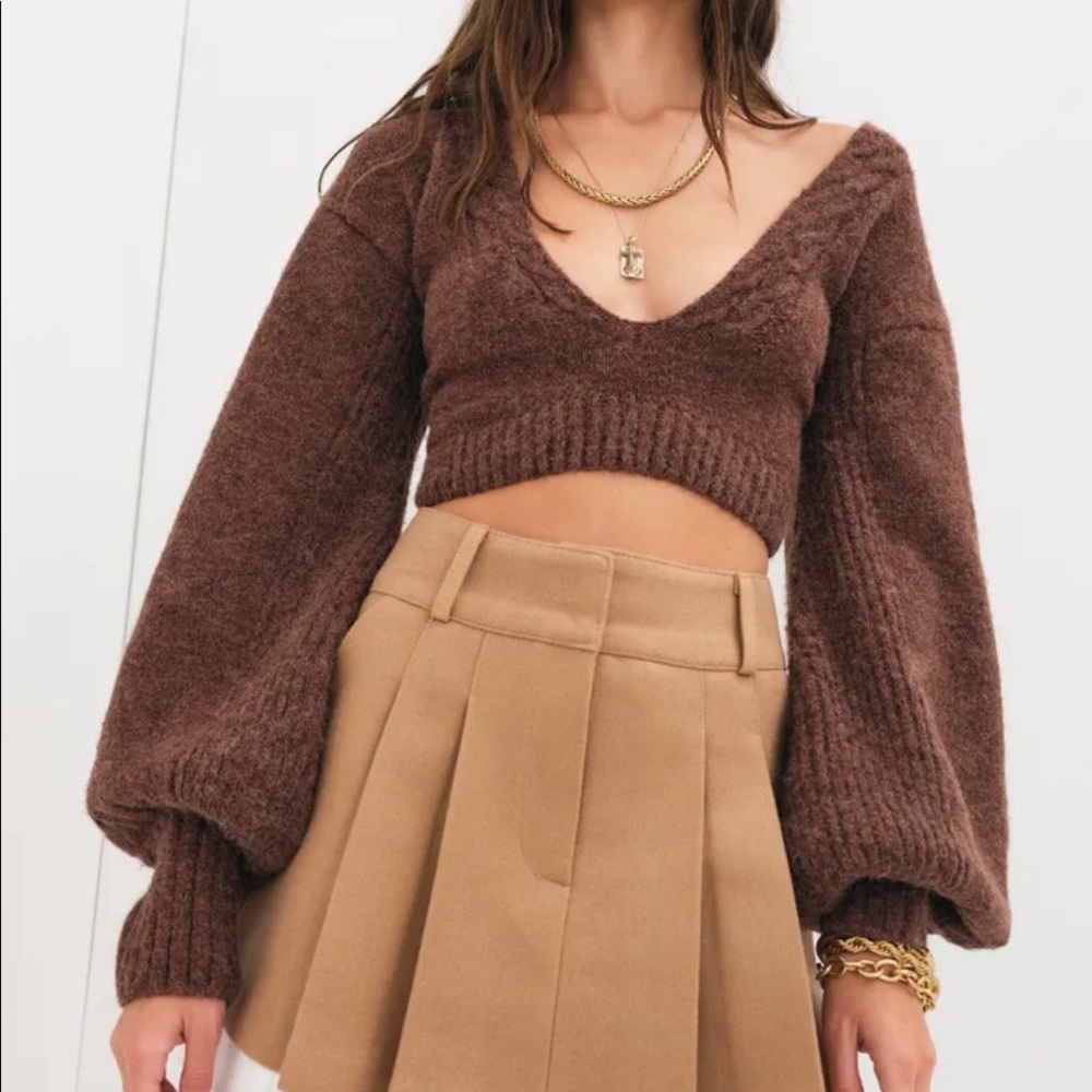 For Love and Lemons Amelia Crop Sweater